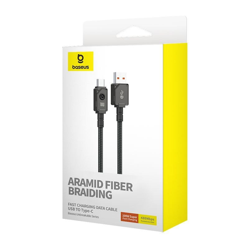 کابل USB به USB-C بیسوس مدل Unbreakable Series 100W طول 2 متر