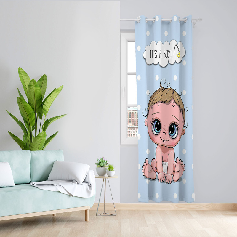 پرده مدل اتاق کودک پسرانه مخمل پانچی کد 1112 سایز 140x280 سانتی متر
