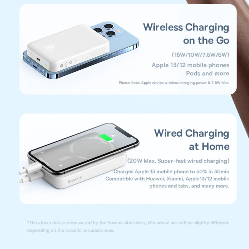 پاوربانک باسئوس مدل Magnetic Mini ظرفیت 10000 میلی آمپر ساعت
