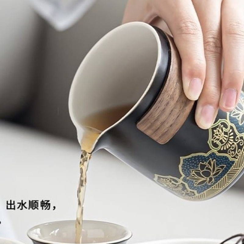 سرویس چای خوری 8 پارچه 3 نفره اشن مدل Herbal Tea طرح سنتی