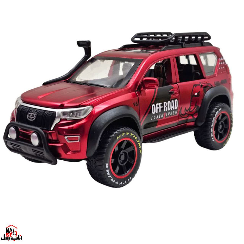 ماکت ماشین ناب سل مدل تویوتا پرادو فلزی چراغدار موزیکال آفرود TOYOTA PERADO OFF-ROAD V6