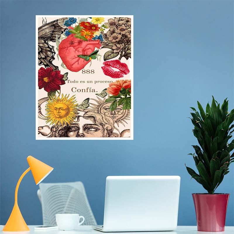 پوستر کارنيکا طرح وینتج اسکرپ بوک Vintage Scrapbook کد 59620 مجموعه 8 عددی