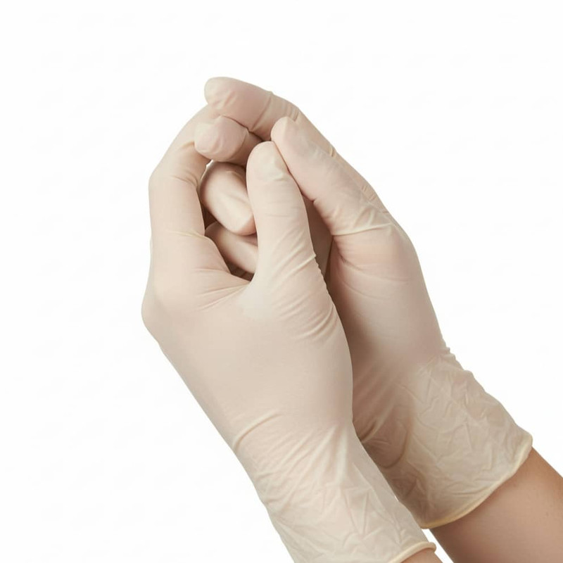 دستکش لاتکس غیر پودری حریر مدل نئومکس سایز متوسط (M) بسته ۱۰۰ عددی