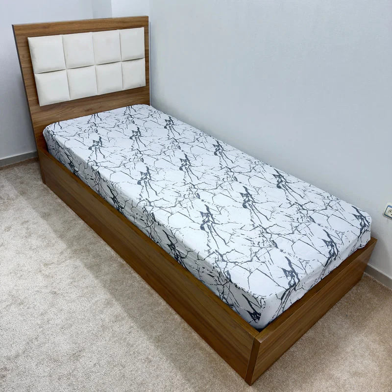 ملحفه ناتوسا مدل کشدار گرانیت یک نفره سایز 90x200 سانتی متر