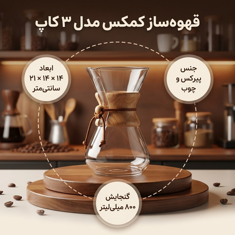 قهوه ساز کمکس مدل 3 کاپ