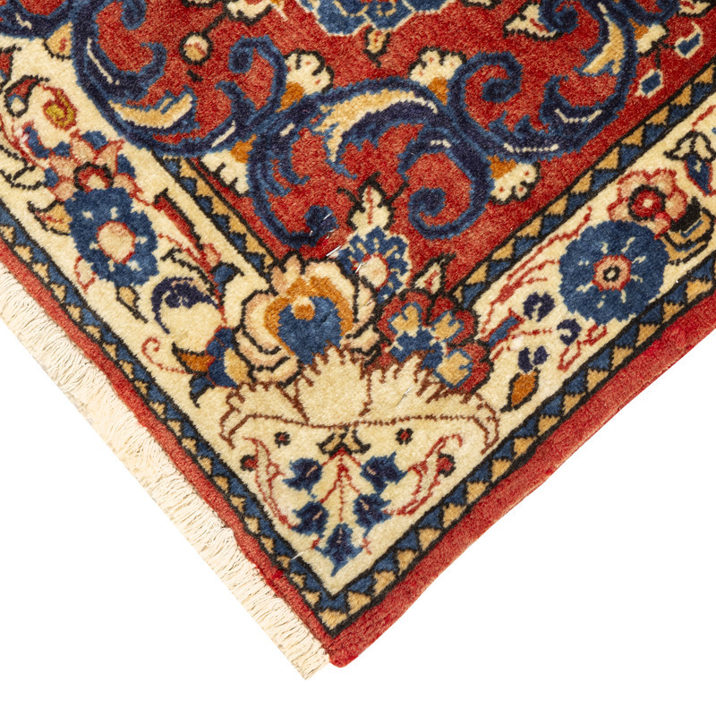 فرش دستبافت نیم متری طرح ساروق کد 45P12218 زمینه لاکی