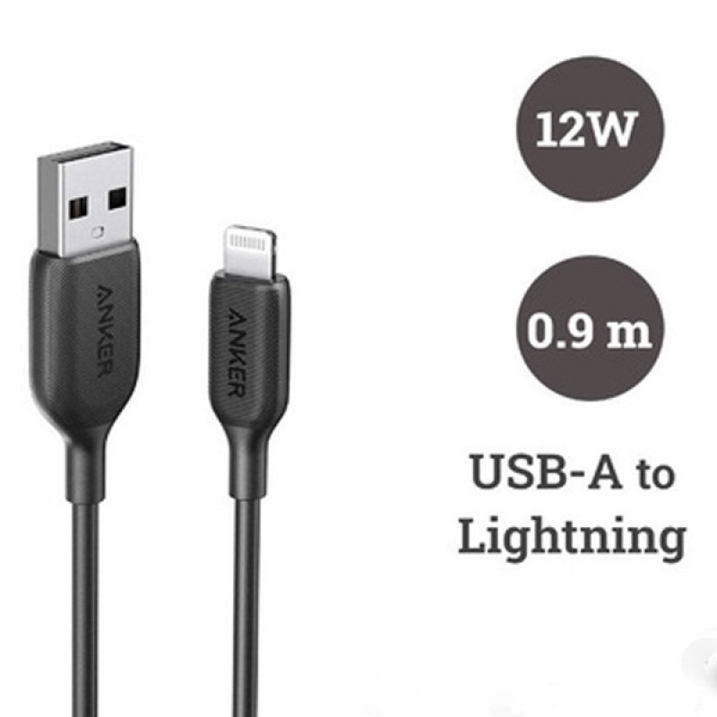 کابل تبدیل USB به لایتنینگ انکر مدل Anker PowerLine A8812 طول 0.9 متر