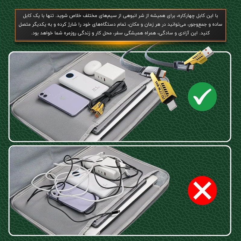 کابل تبدیل USBUSB-C به لایتنینگUSB-C میراجت مدل Jet-337 طول 1 متر