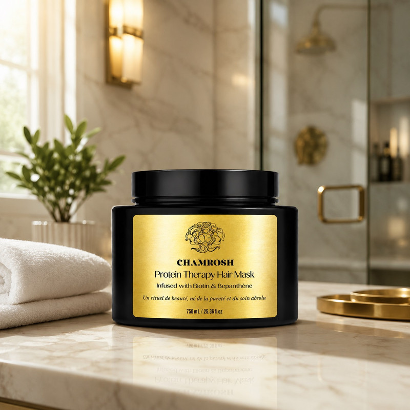 ماسک مو صاف کننده چمروش مدل پروتئین تراپی مناسب برای موهای کراتین شده و آسیب دیده حجم 750 میلی لیتر