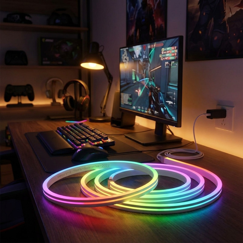 ریسه نئون فلکسی مدل RGB کد 12v طول 1 متر