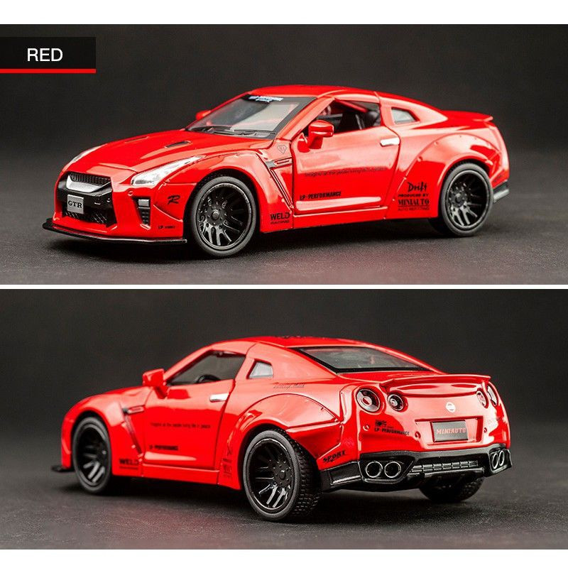 ماکت ماشین ناب سل مدل نیسان جی تی آر فلزی موزیکال چراغدار اسپرت NISSAN GTR SPORT به همراه جاسوییچی