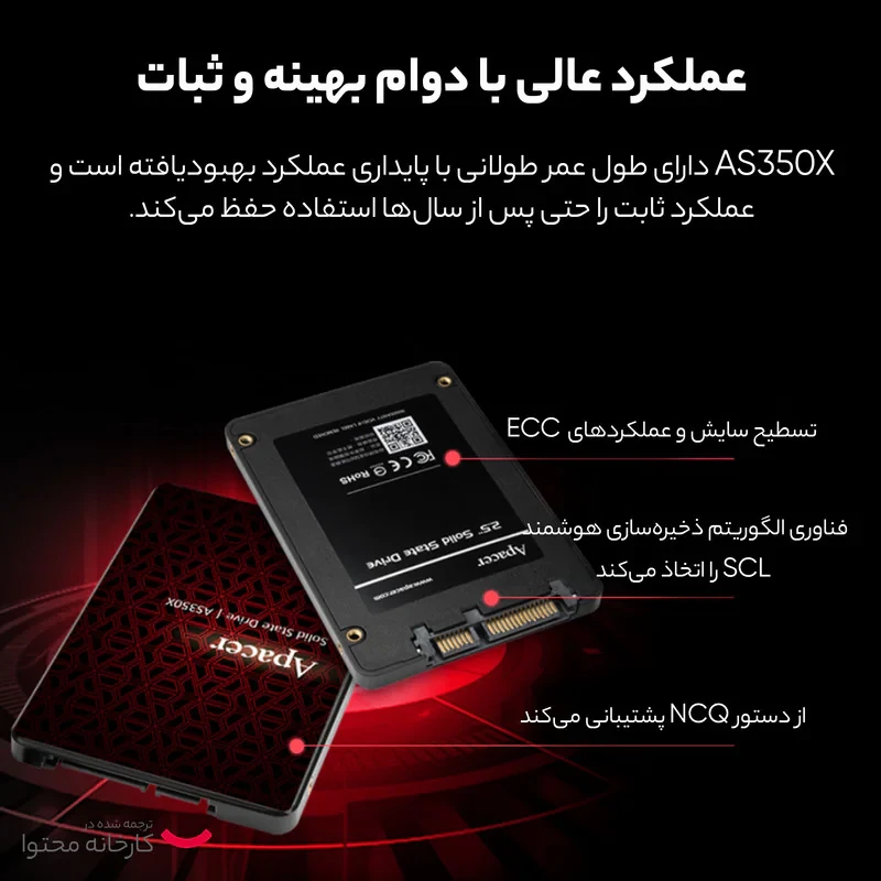 اس اس دی اینترنال SATA III اپیسر مدل AS350X ظرفیت 512 گیگابایت