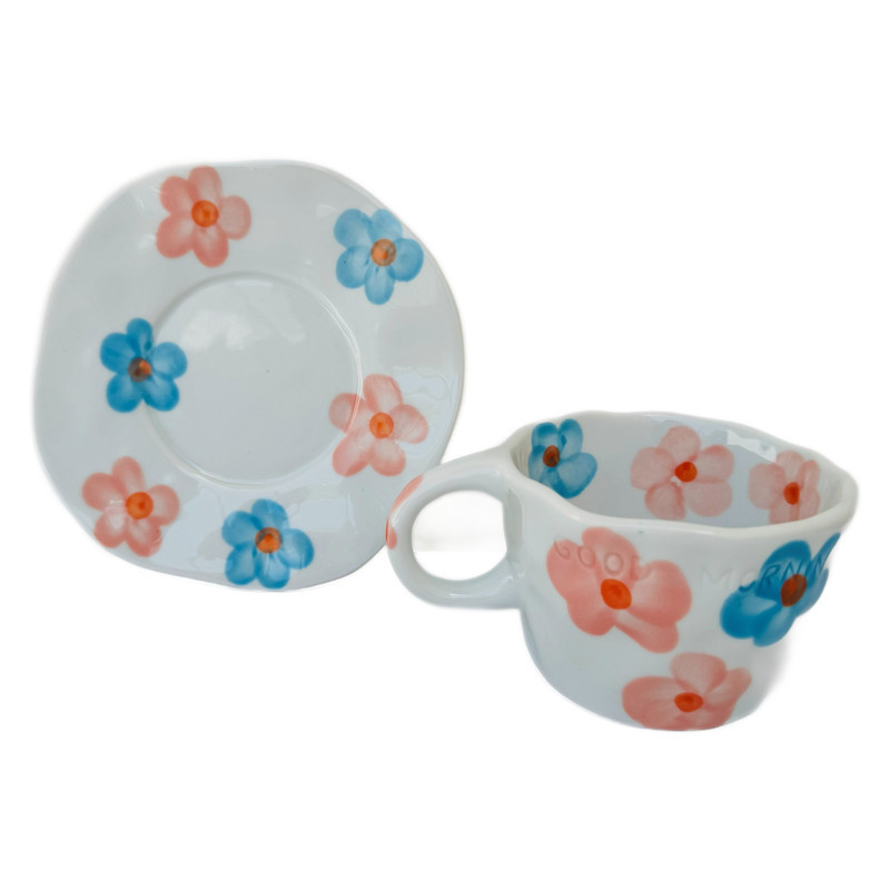 سرویس چای خوری 2 پارچه 1 نفره مدل Flower کد 131