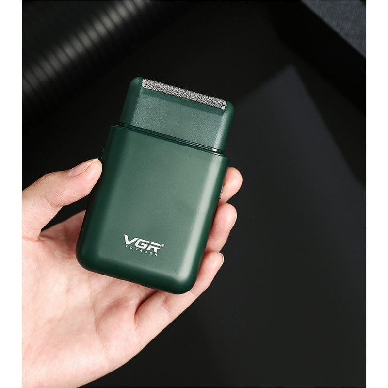 ماشین اصلاح موی صورت وی جی آر مدل V-390 با تیغه استیل ضد زنگ، تکنولوژی شیو فویلی، باتری قابل شارژ با 45 دقیقه زمان استفاده و طراحی ارگونومیک