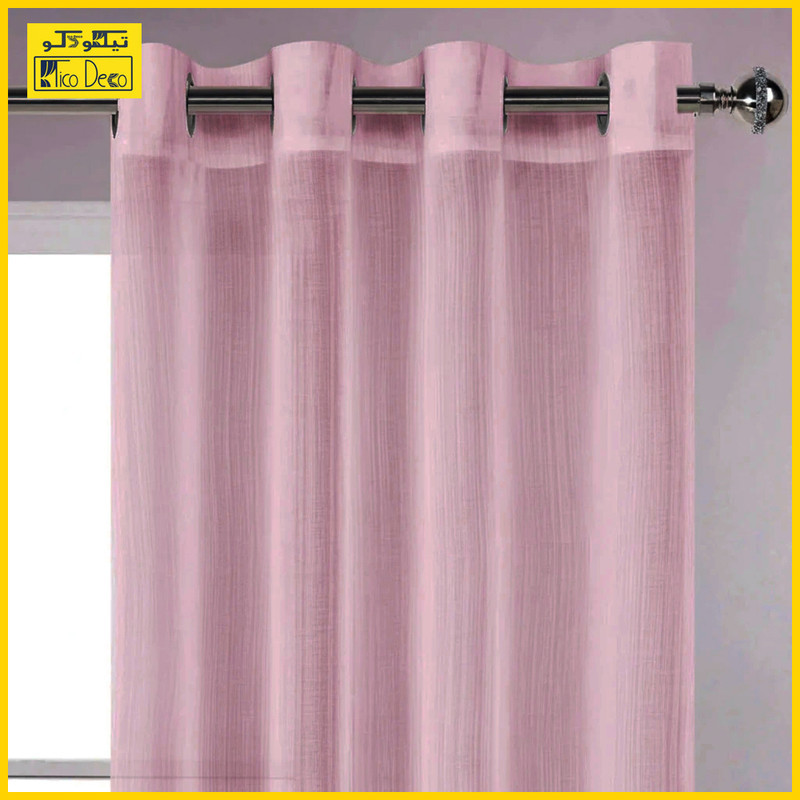 پرده پانچ تیکو دکو مدل کتان شفاف کلاسیک راه دار سایز 280 × 300 سانتی‌متر
