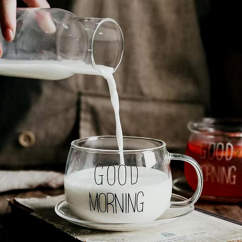 لیوان مدل GOOD MORNING  به همراه زیر لیوانی