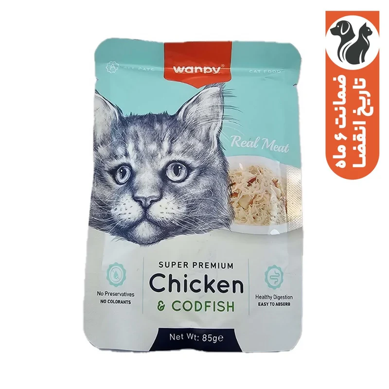 پوچ گربه ونپی مدل سفارش اروپا با طعم مرغ و ماهی وزن 85 گرم