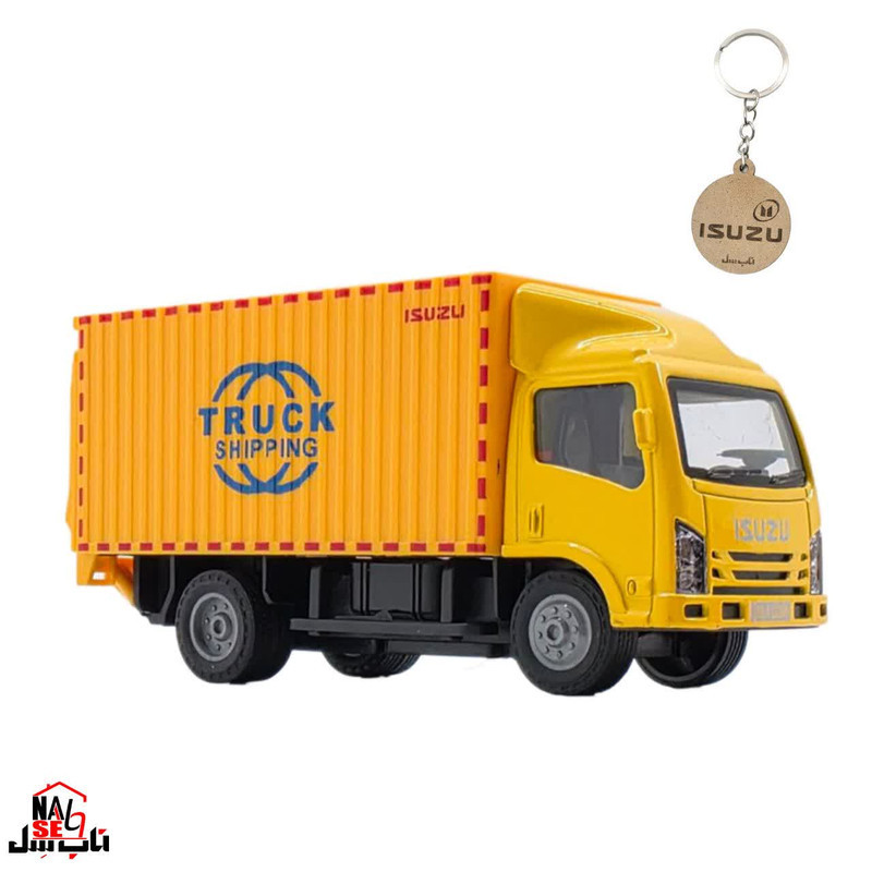 ماکت ماشین ناب سل مدل کامیونت فلزی ایسوزو یخچال دار چراغدار موزیکال Isuzu truck metal car with lights and music