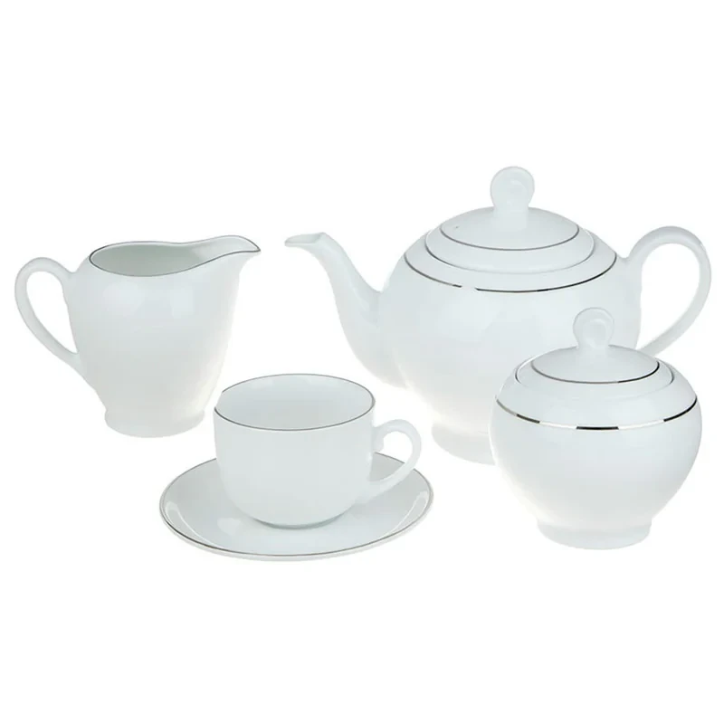 سرویس چای خوری 17 پارچه 6 نفره چینی زرین ایران مدل ایتالیا اف درجه یک