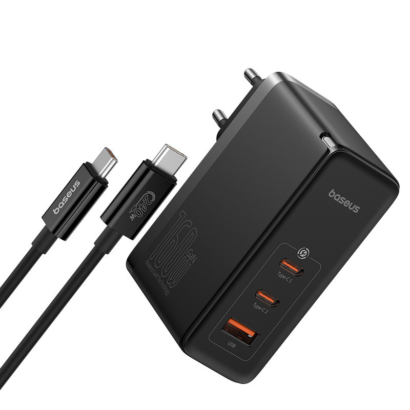 شارژر دیواری 160 وات بیسوس مدل CCGAN160CE به همراه کابل تبدیل USB-C