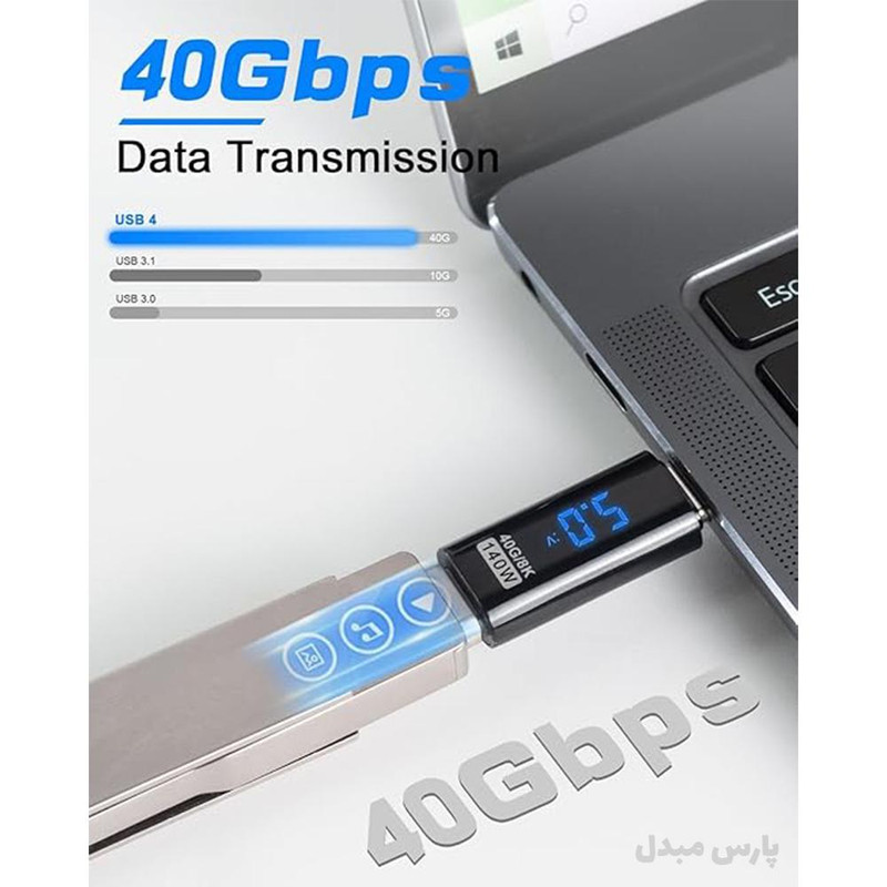 مبدل سنجش ولتاژ و توان USB-C مدل OTG-140W