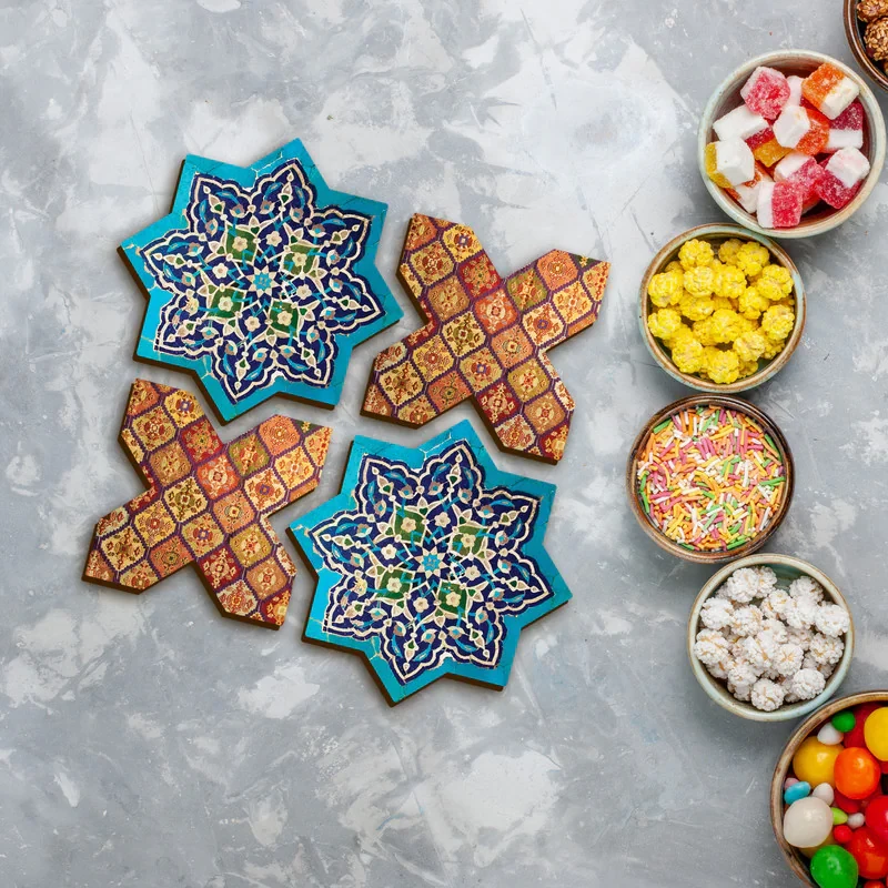 زیر لیوانی مدل کاشی مجموعه 4 عددی