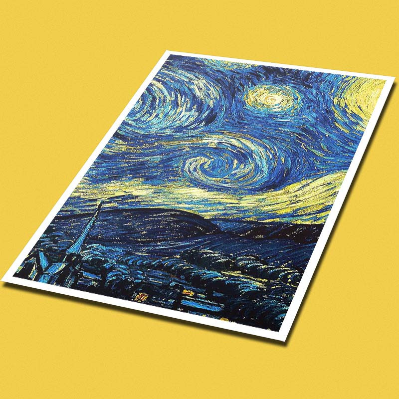 پوستر کارنيکا طرح شب پرستاره فانتزی ون‌گوگ Fantasy Starry Night Van Gogh کد 39871 مجموعه 8 عددی
