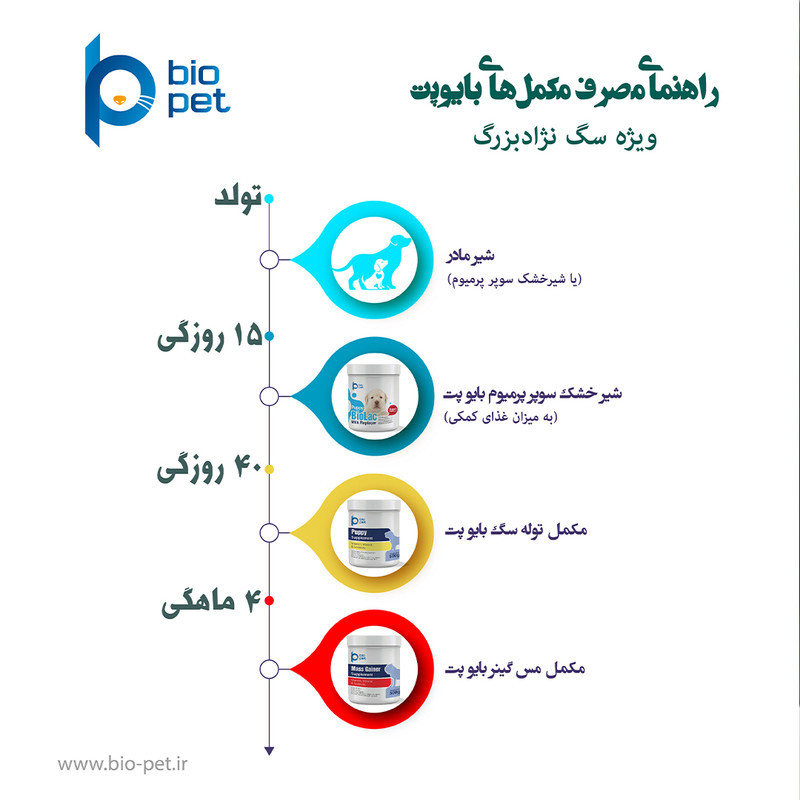 پودر مکمل سگ بایو پت مدل عضله‌ساز Mass Gainer وزن 400 گرم