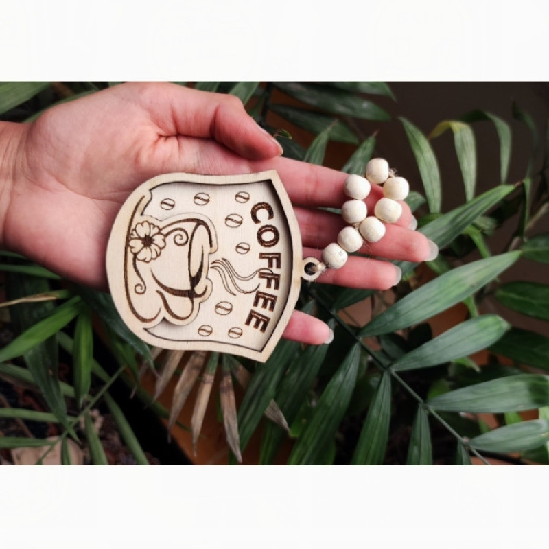 آویز تزیینی مدل قهوه طرح coffee مجموعه یک عددی