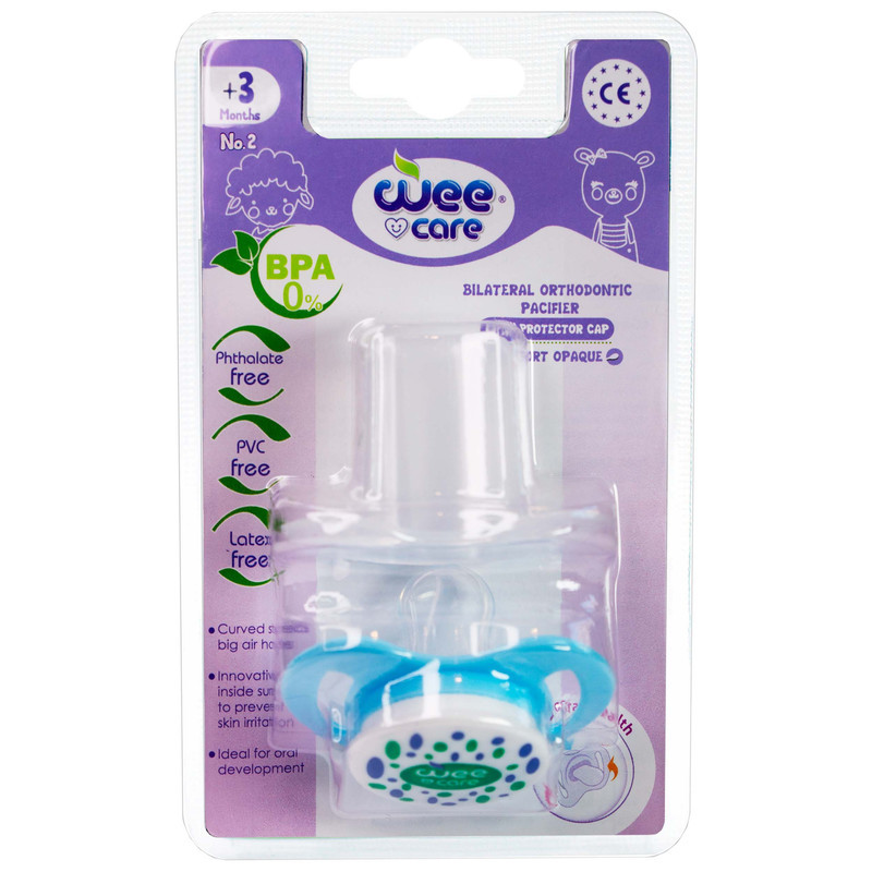 پستانک دو طرف ارتودنسی وی کر مدل دربدار مات چاپدار Comfort سایز +3 ماه کد P147