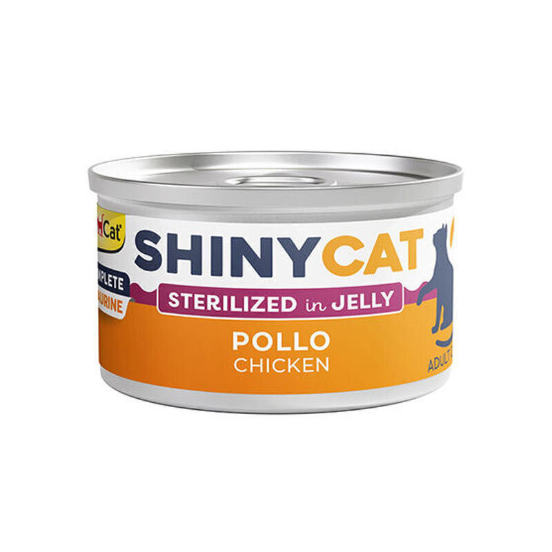 کنسرو غذای گربه بالغ جیم کت مدل Cat Food Sterilized Chicken in Jelly طعم مرغ وزن 70 گرم بسته 6 عددی
