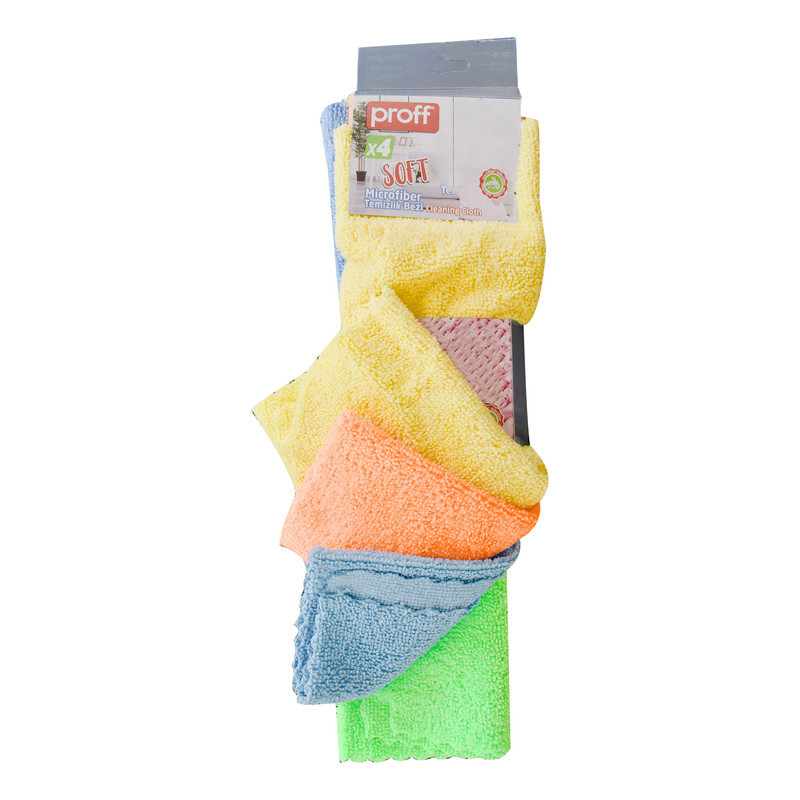 دستمال نظافت آشپزخانه پروف مدل Soft Mikrofiber مجموعه 4 عددی