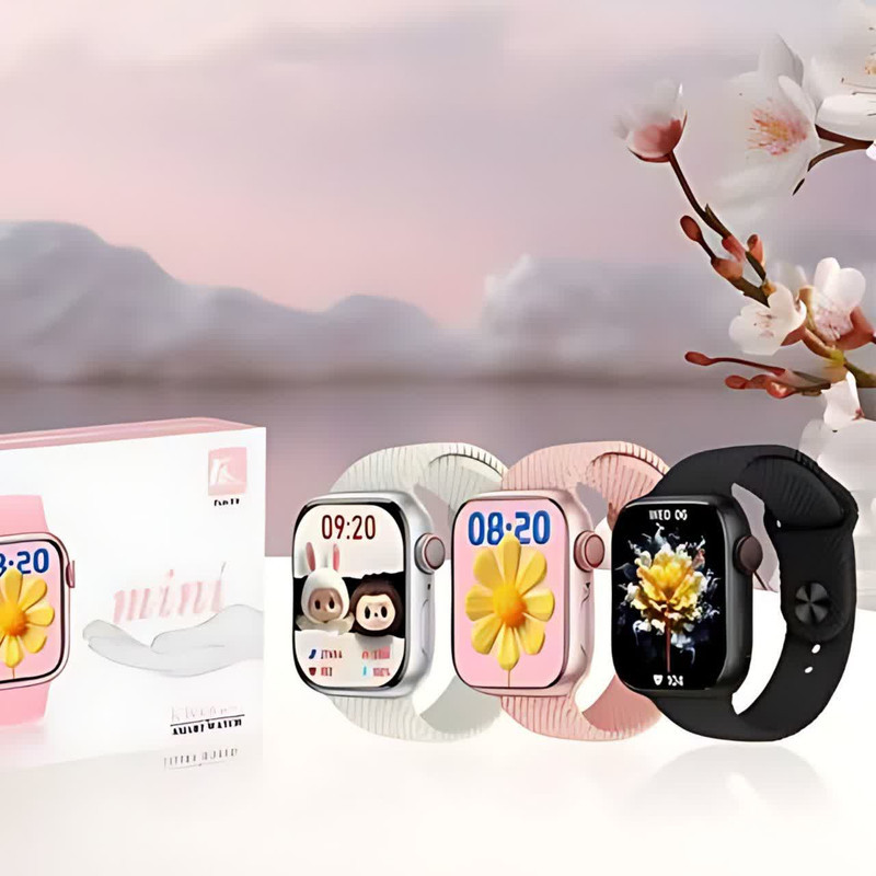 ساعت هوشمند کیکویر ۴۴ میلی متری مدل KW68 Mini با بند سیلیکونی
