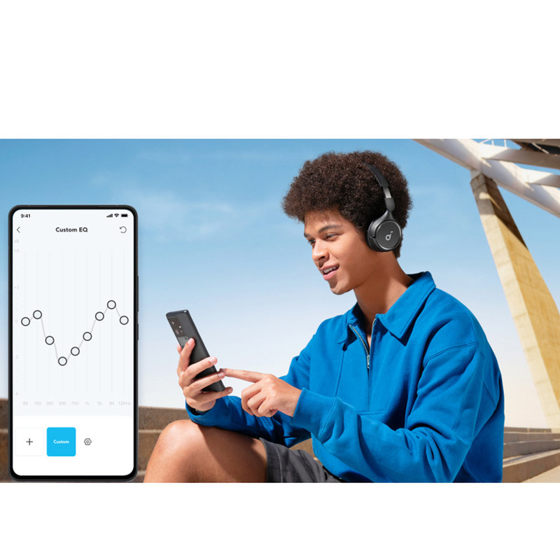 هدفون بلوتوثی انکر مدل Soundcore H30i بدون قابلیت نویز کنسلینگ، درگاه شارژ USB Type-C، دارای میکروفون داخلی با کیفیت بالا، مجهز به فناوری BassUp، مقاومت در برابر رطوبت و عرق