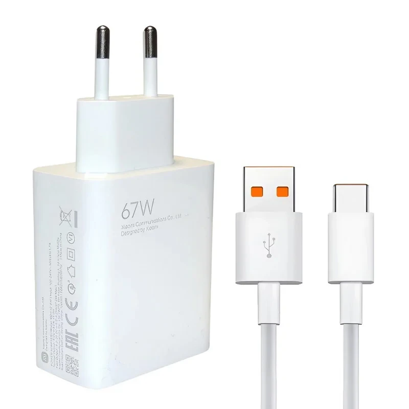 شارژر دیواری 67 وات مدل power adapter به همراه کابل تبدیل usb_c