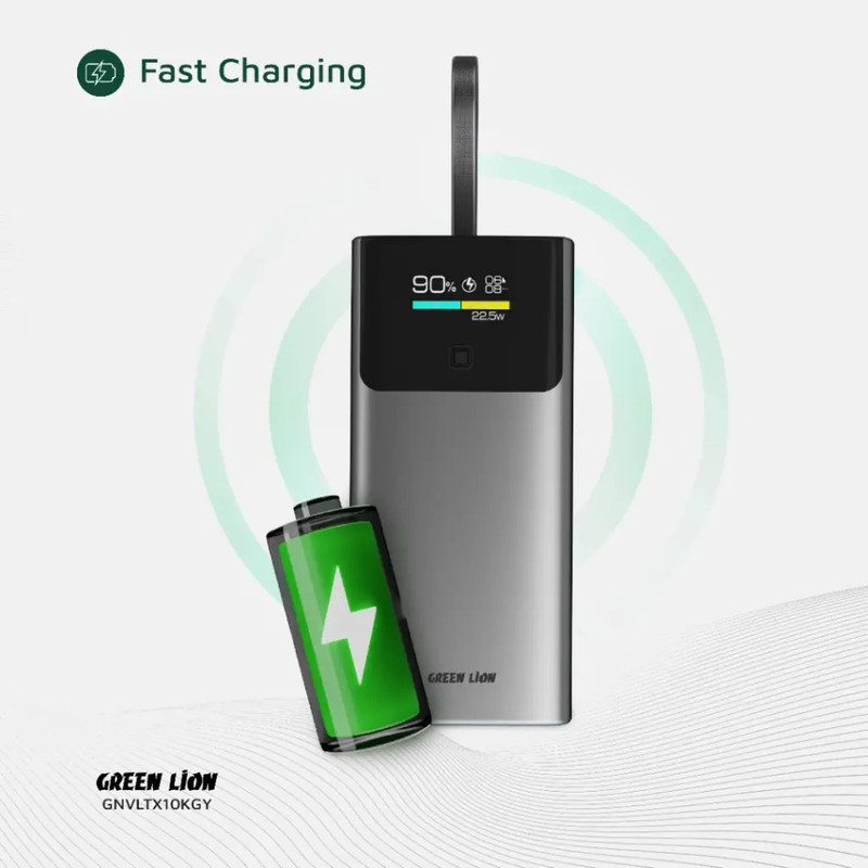 پاوربانک گرین لاین مدل VoltixGNVLTX10KGY ظرفیت 10000 میلی آمپر ساعت