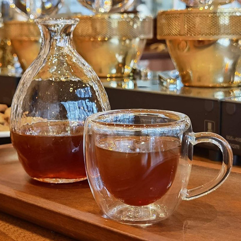 فنجان مدل دوجداره دسته دار کد ۹۰ بسته ۲ عددی