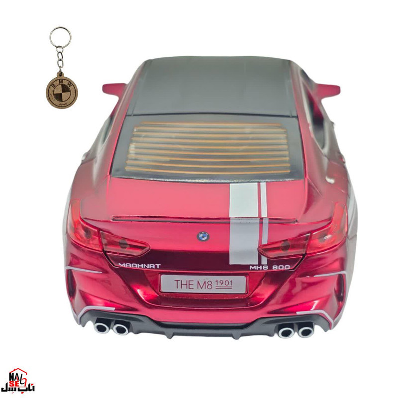 ماکت ماشین ناب سل مدل بی ام و فلزی چراغدار موزیکال BMW M8 MANHART به همراه جاسوییچی