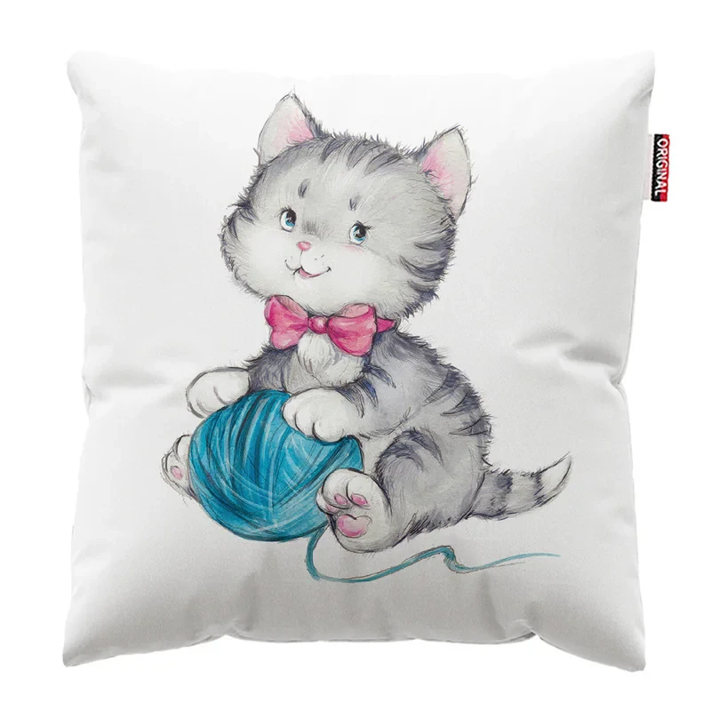 کوسن کودک پاد آفرین مدل گربه ملوس کد 02 سایز 30*30 سانتی متر