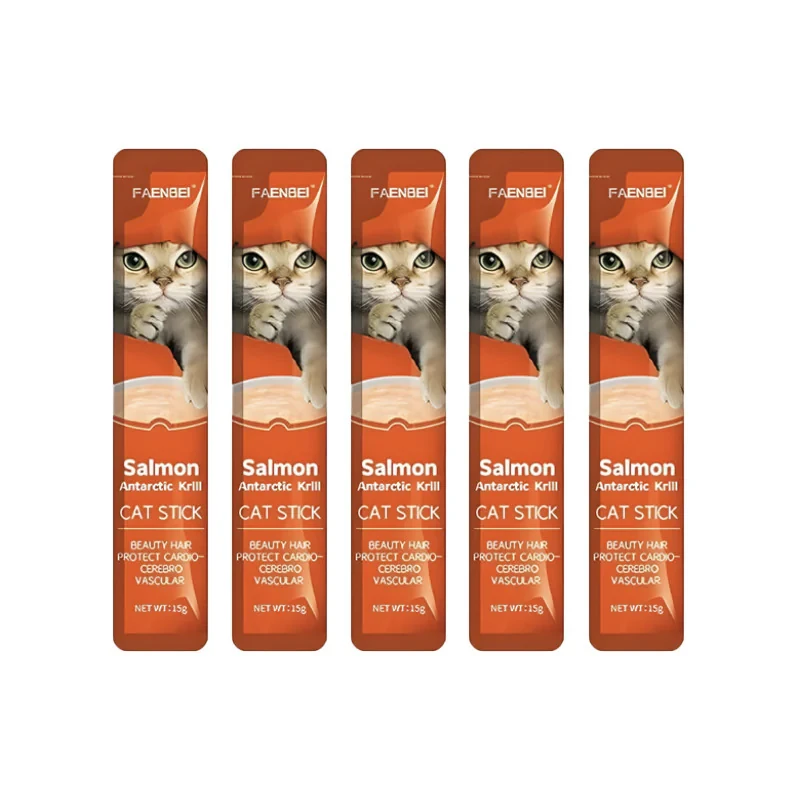 تشویقی گربه فنبی مدل Creamy Stick طعم ماهی سالمون و میگو بسته 5 عددی