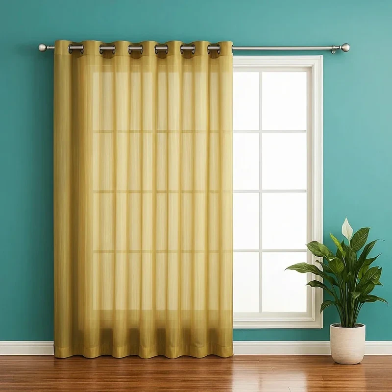 پرده پانچ تیکو دکو مدل کتان شفاف کلاسیک راه دار سایز 280 × 300 سانتی‌متر