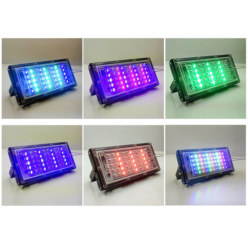 پروژکتور 50 وات نوراک مدل RGB چند رنگ ریموات دار