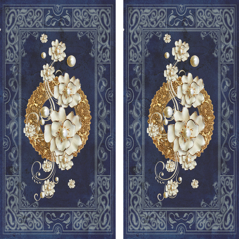 پرده مدل پانچی طرح گل سه بعدی سایز 280x145 سانتی متر