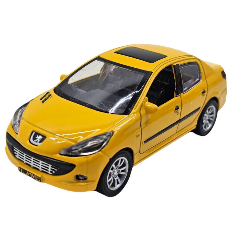 ماشین بازی ناب سل مدل پژو 207 فلزی موزیکال چراغدار عقب کش کد Peugeot 207 metallic musical with pull-back lights