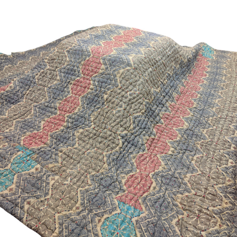 لحاف کرسی مدل دست دوز طرح لوزی سایز 350×350 سانتی متر