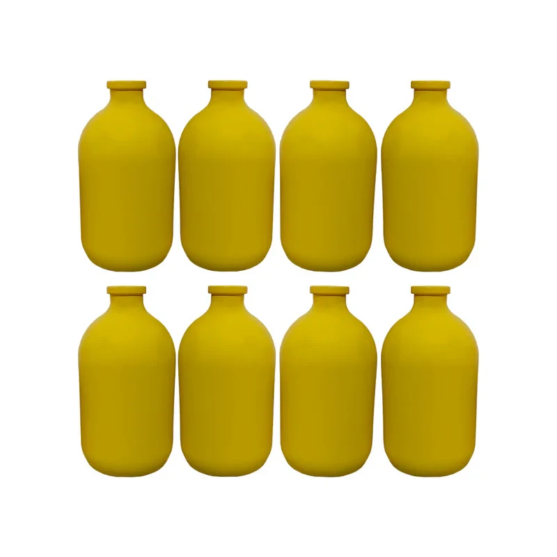 گلدان دکوری مدل شیشه ای رنگی کد 301 بسته 8 عددی