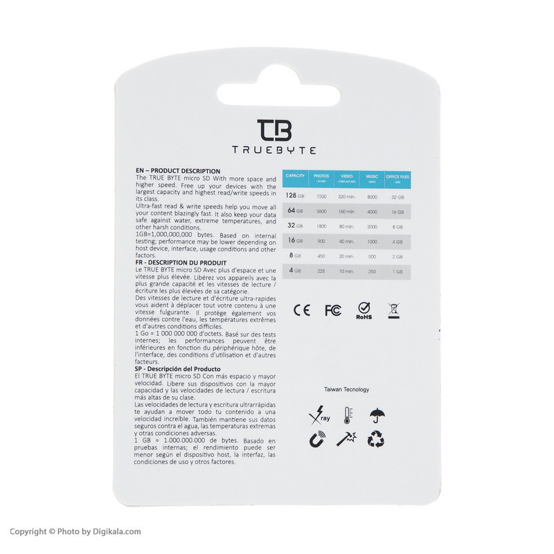 کارت حافظه MicroSDHC تروبایت مدل 633X-V10 کلاس 10 استاندارد UHS-I U1 سرعت 95MBPS ظرفیت 16 گیگابایت به همراه آداپتور SD و کارت‌خوان