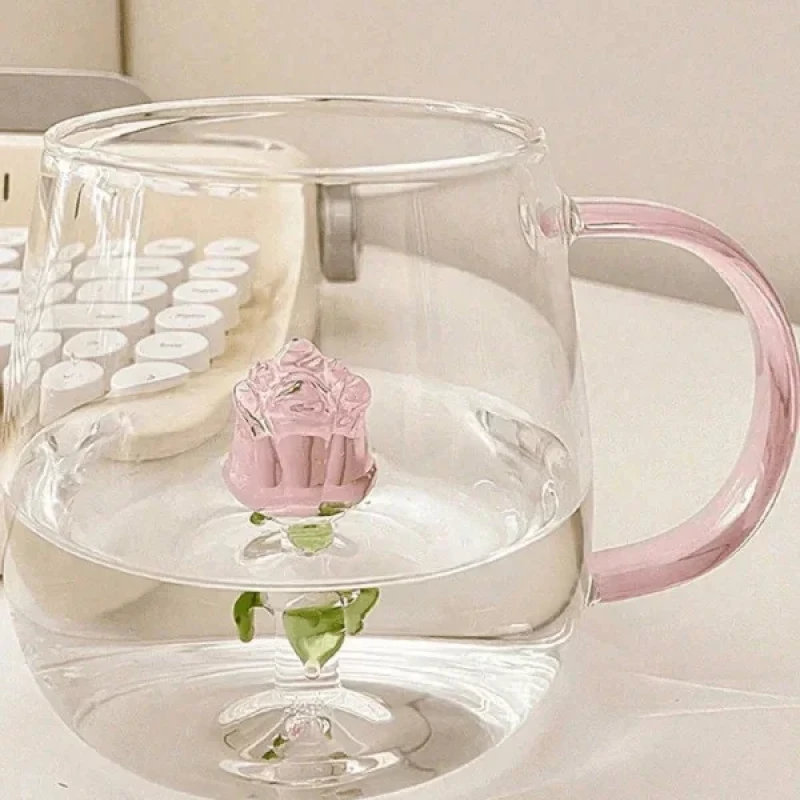 لیوان مدل داخل گلدار بروسیلیکات کد 1369n 2666 بسته دو عددی