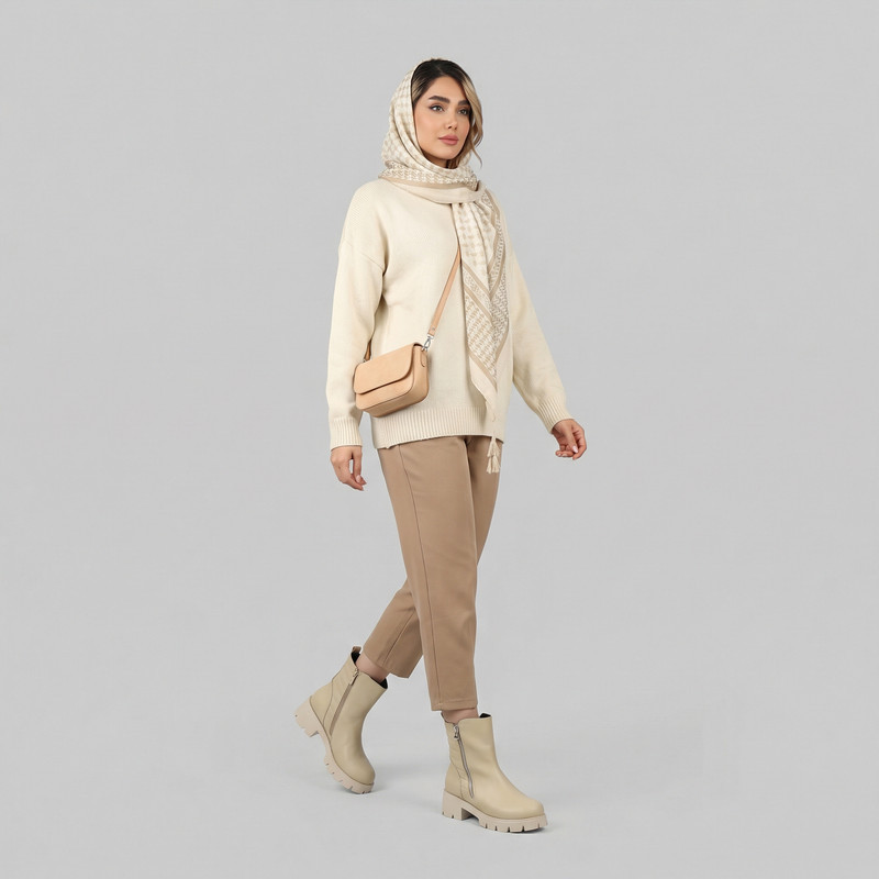 نیم بوت زنانه چرم وحید مدل ادگار کد 9229