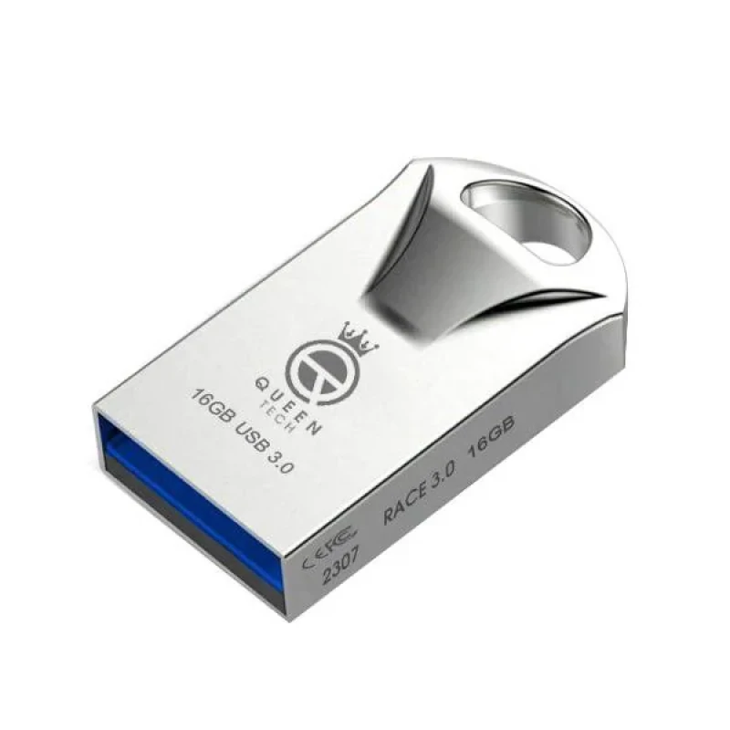 فلش مموری کوئین تک مدل RACE ظرفیت 16 گیگابایت USB3.1 سرعت خواندن 100 مگابایت بر ثانیه، سرعت نوشتن 30 مگابایت بر ثانیه، مقاوم در برابر آب، ضربه، شوک، گرد و غبار، ضد خش و اثر انگشت